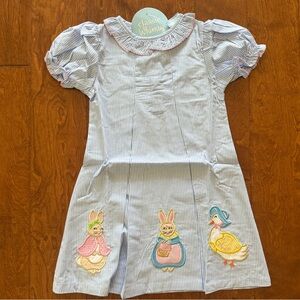 NWT Size 5T Classic Whimsy Storybook Rabbit Blue Gingham Chloe Dress